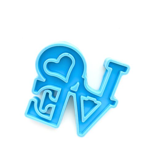 LOVE keychain blue