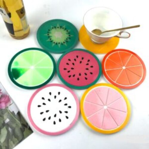 Watermelon, Kiwi, Orange, Star fruit coaster silicon mold